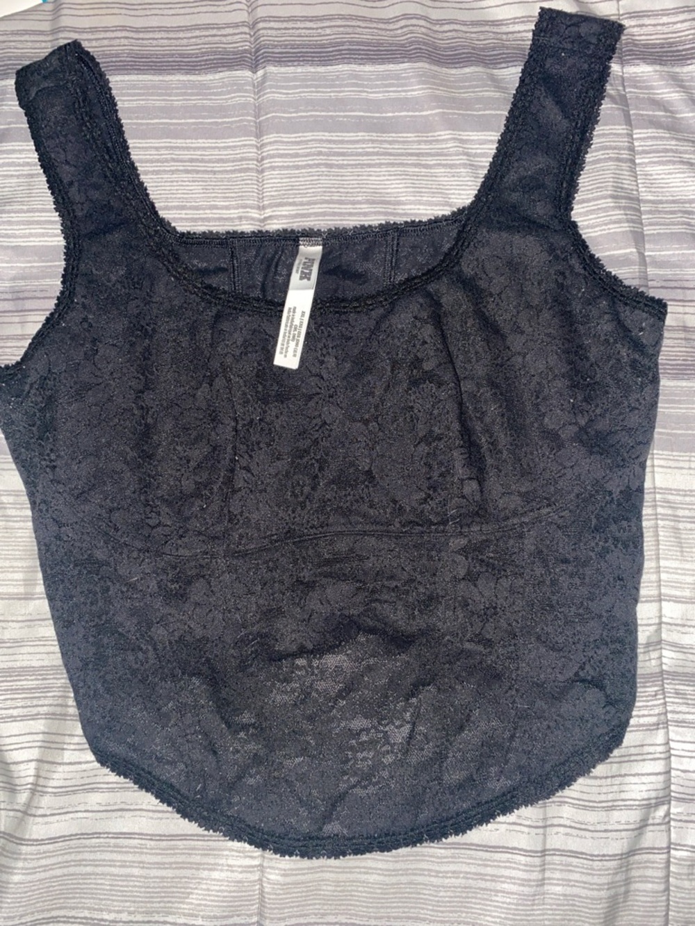NWOT XL Black Lace Tank Top – Corset From PINK
